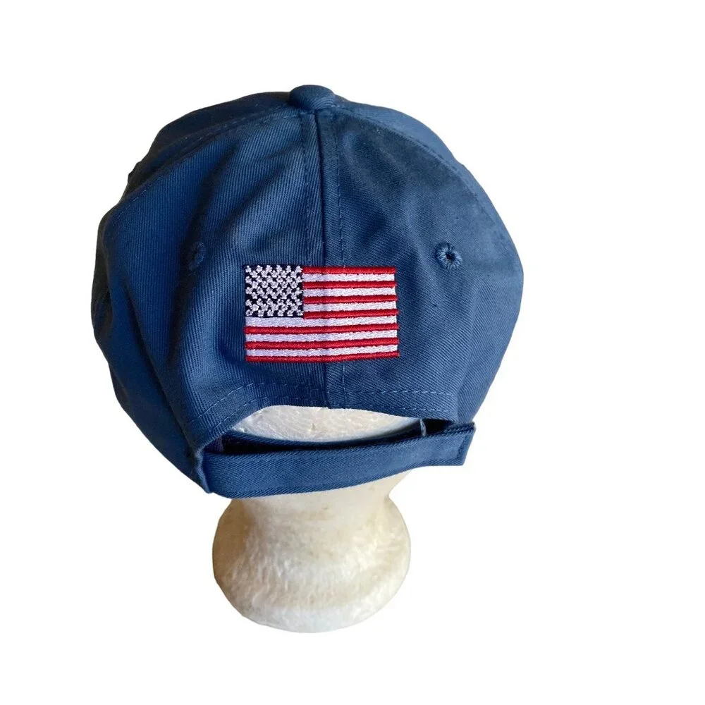 Vintage USA Olympic Blue Baseball Cap‎  Embroidered Flag